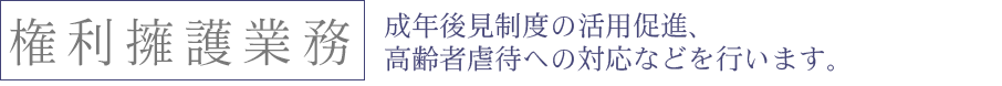 成年後見制度の活用促進、高齢者虐待への対応など